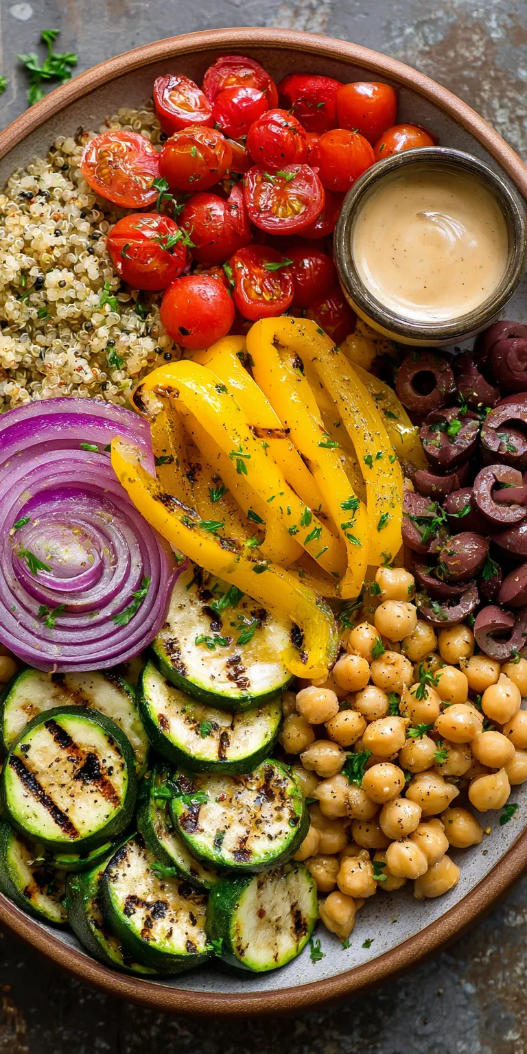 Grilled Veggie Mediterranean Recipes Bowl served warm with cozy spices