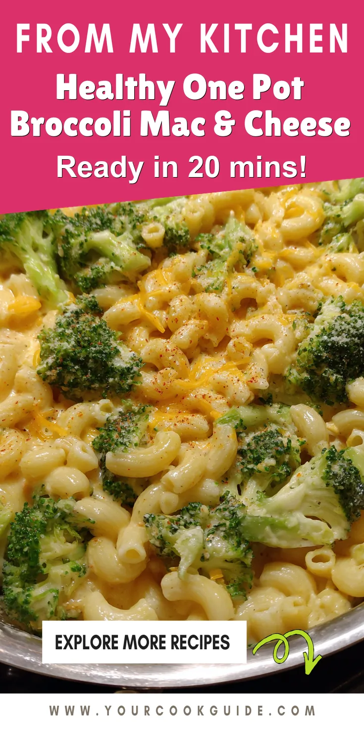 Healthy One Pot Broccoli Mac & Cheese served warm with cozy spices