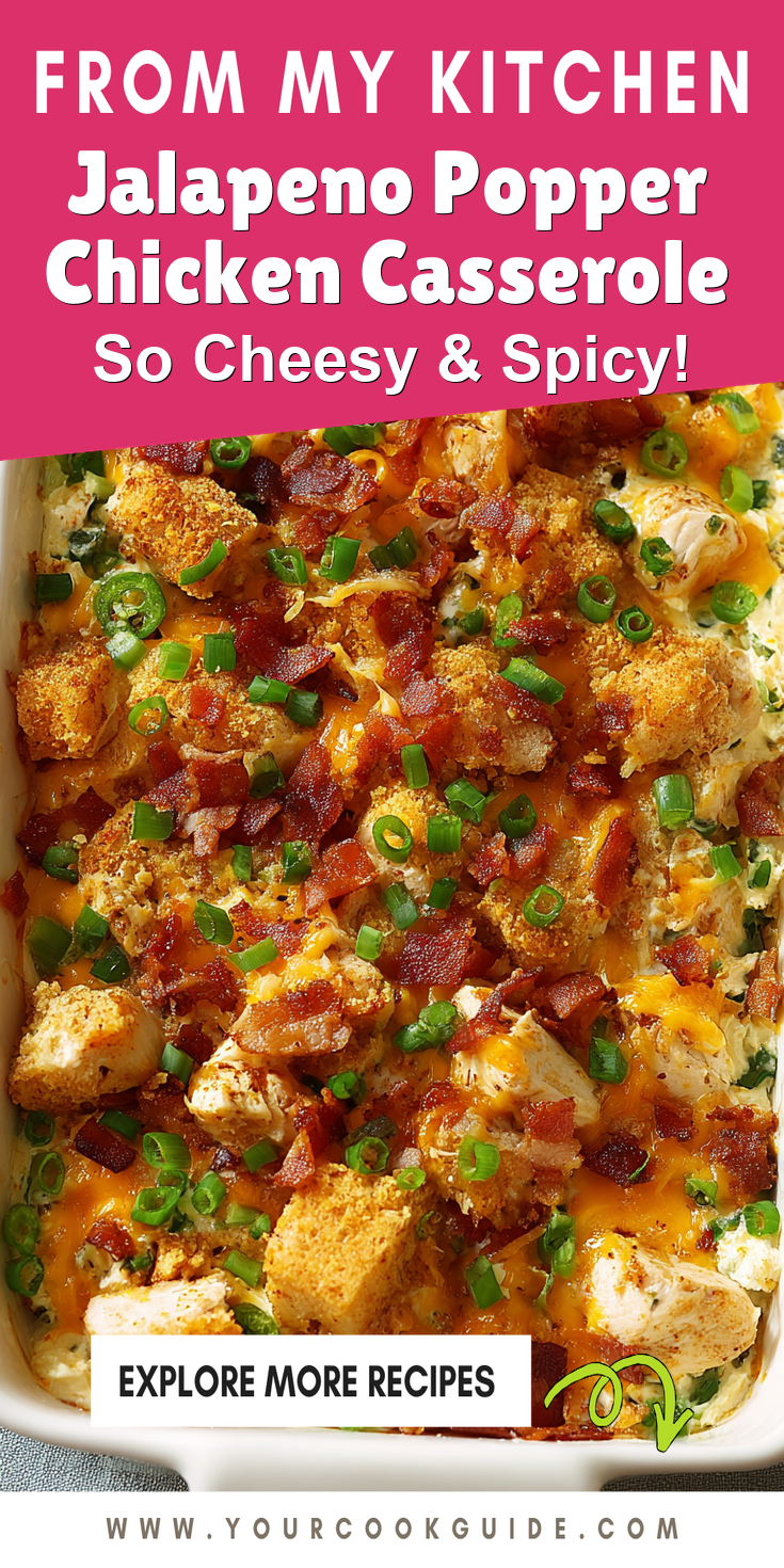 Jalapeno Popper Chicken Casserole served warm with cozy spices