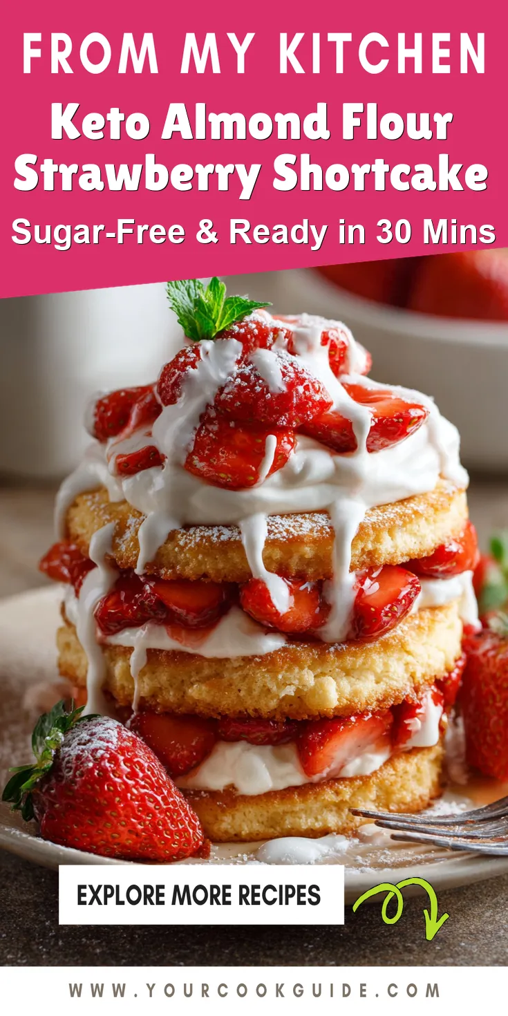 Keto Almond Flour Strawberry Shortcake served warm with cozy spices