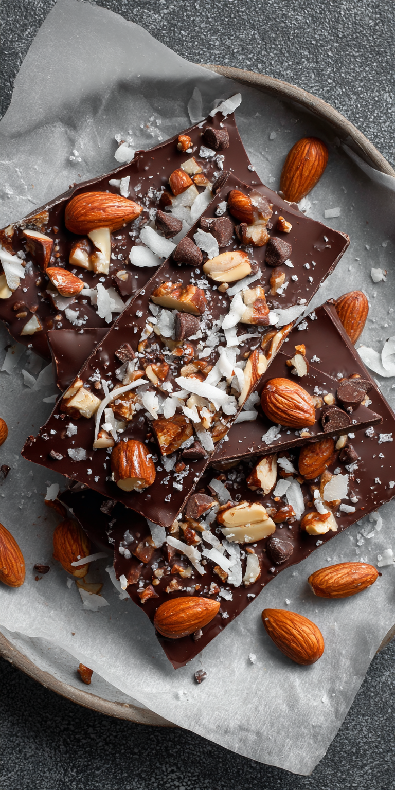 Keto Chocolate Bark with Nuts served warm with cozy spices