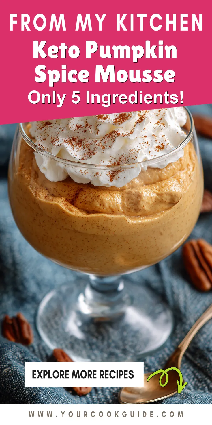Keto Pumpkin Spice Mousse served warm with cozy spices