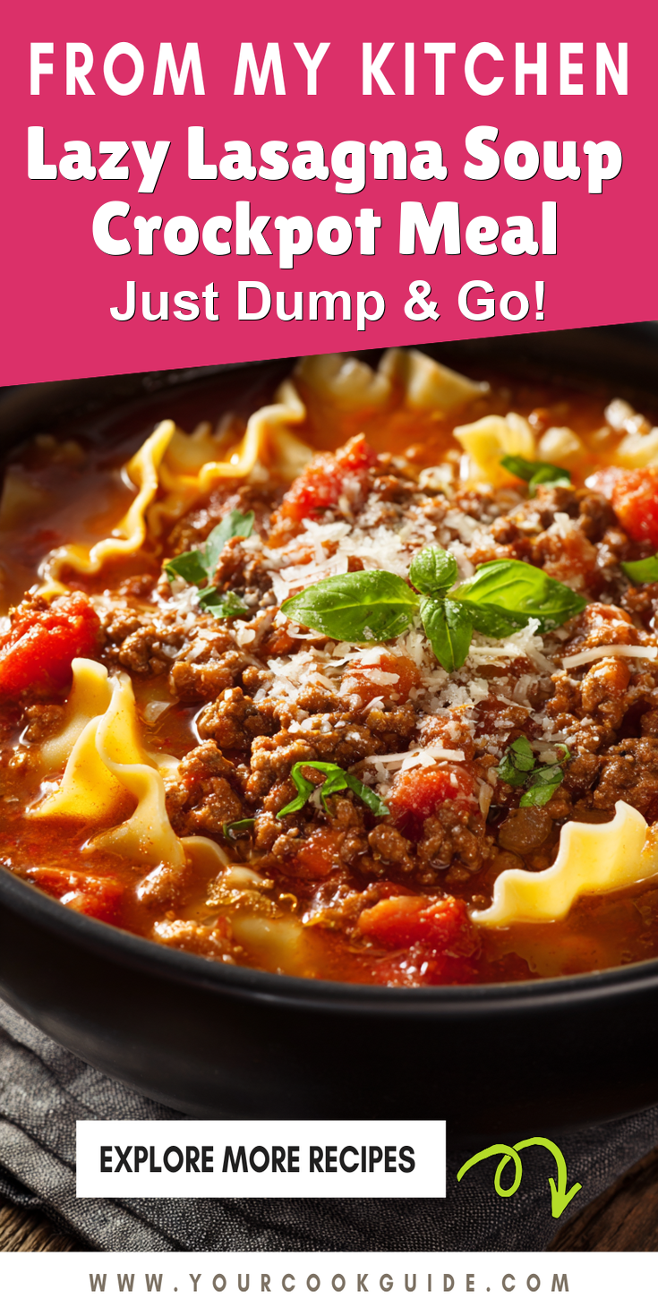 Lazy Lasagna Soup Crockpot Meal served warm with cozy spices