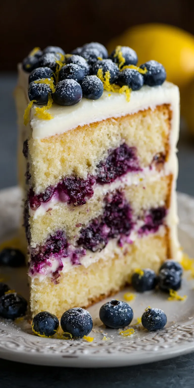 Lemon Blueberry Cake served warm with cozy spices