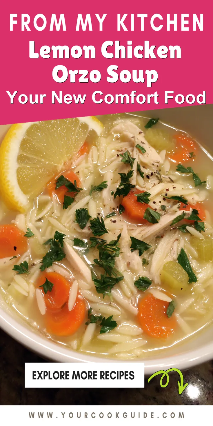 Lemon Chicken Orzo Soup served warm with cozy spices
