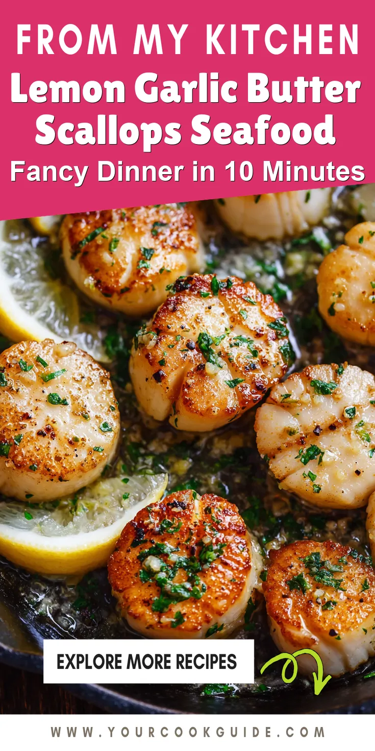 Lemon Garlic Butter Scallops Seafood served warm with cozy spices