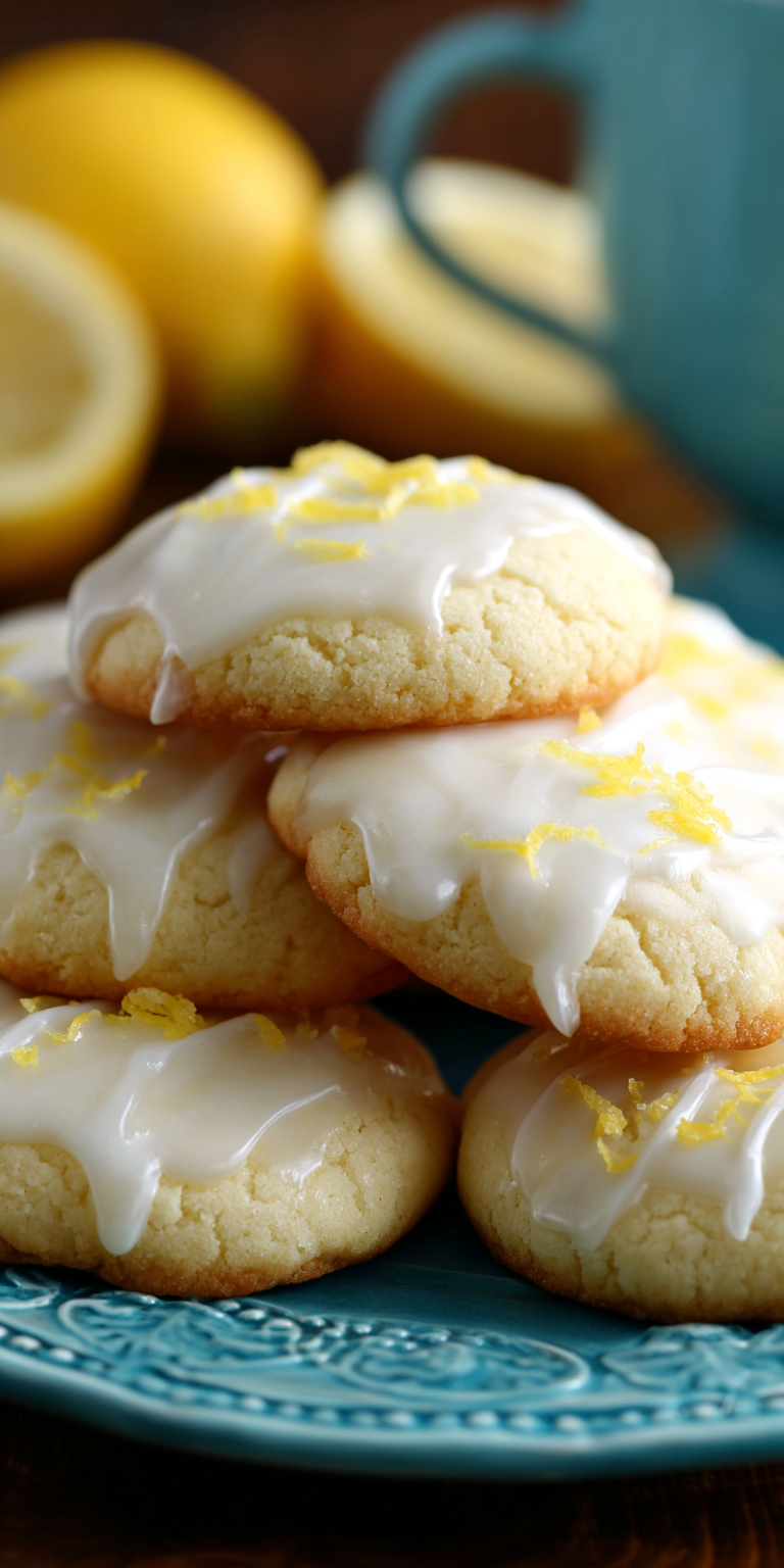 Lemon Ricotta Cookies with Glaze served warm with cozy spices