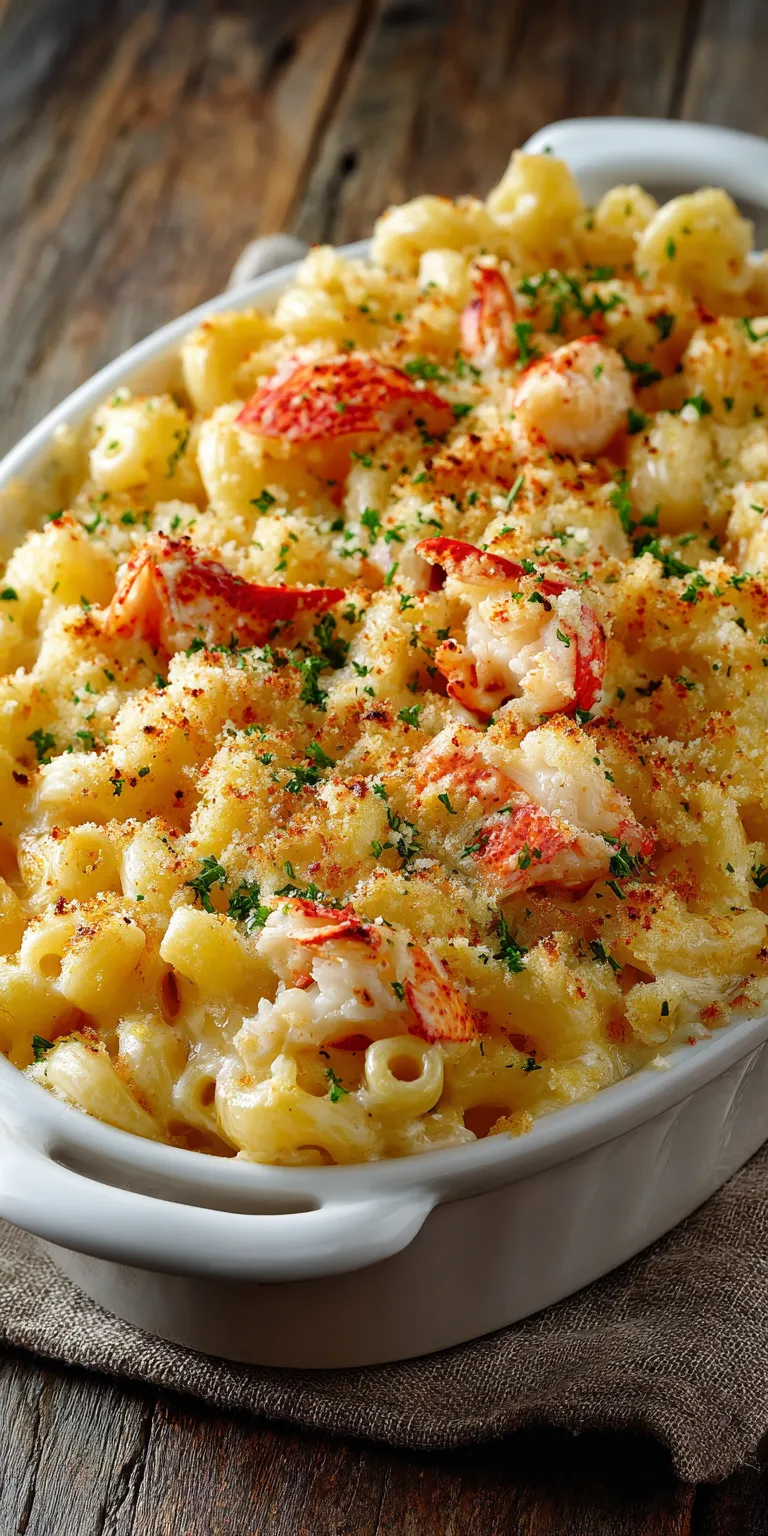 Lobster Mac and Cheese Seafood Pasta served warm with cozy spices