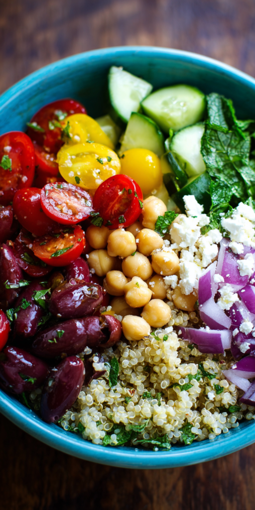 Mediterranean Quinoa Salad Healthy Lunch Recipe
