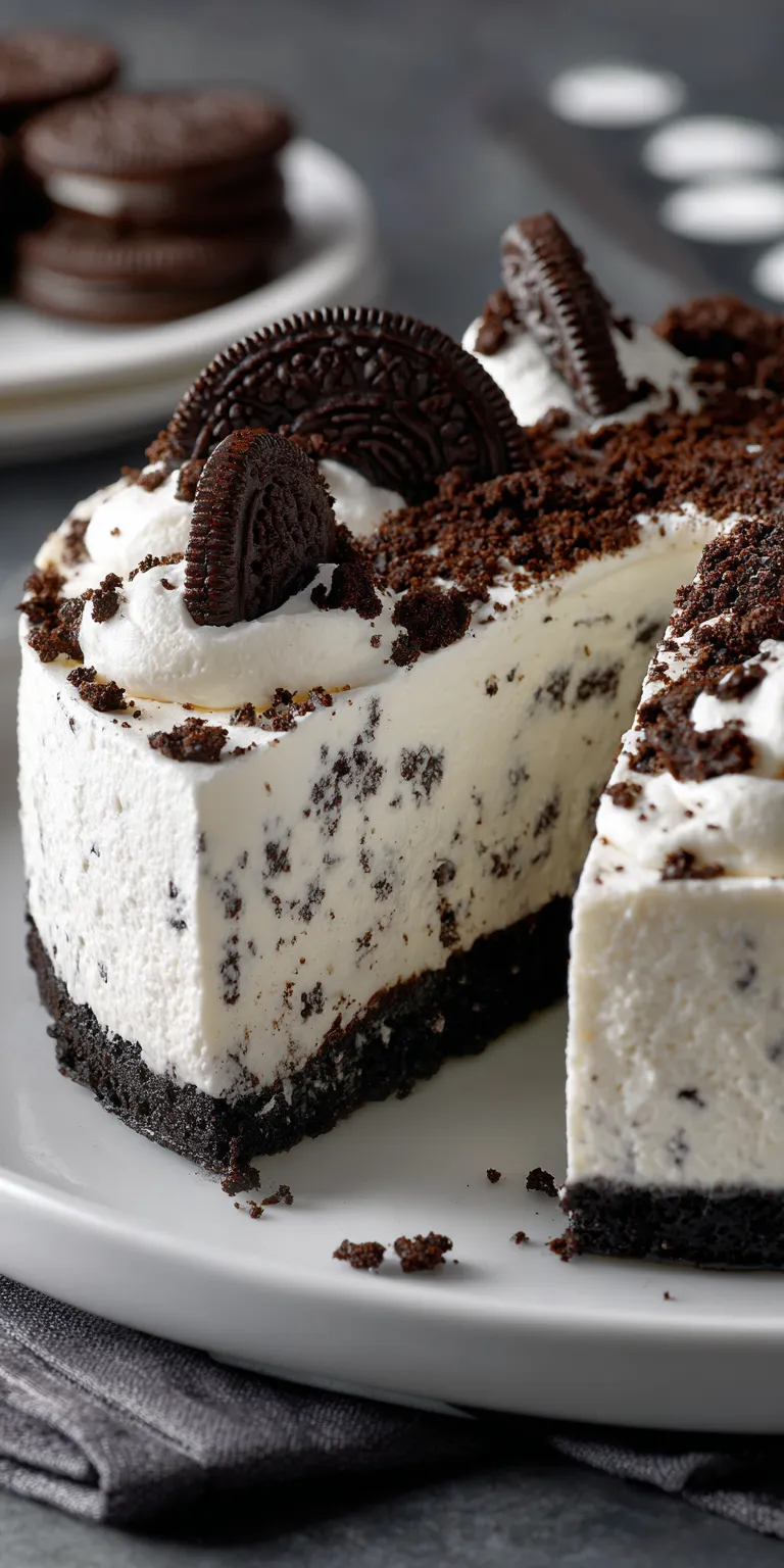 No Bake Oreo Cheesecake Dessert served warm with cozy spices