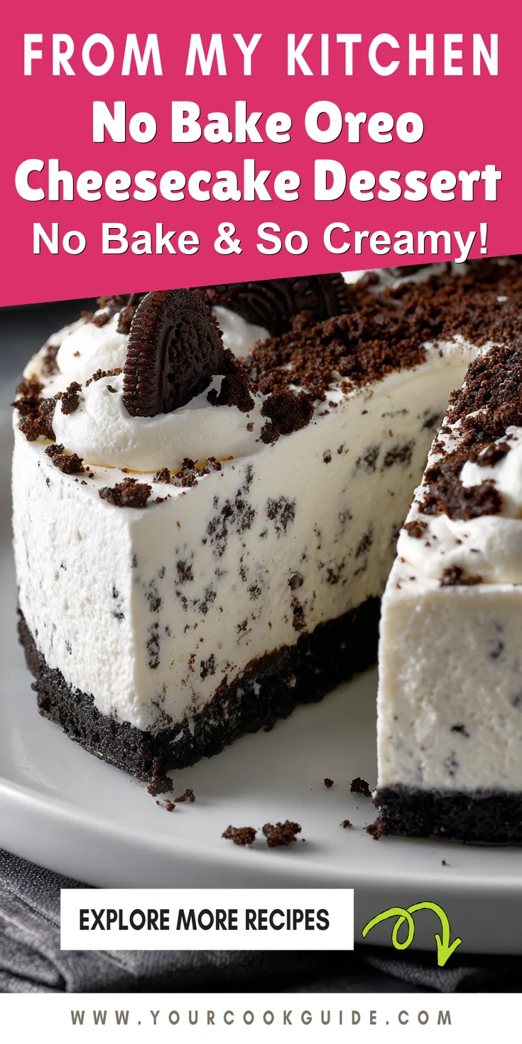 No Bake Oreo Cheesecake Dessert served warm with cozy spices