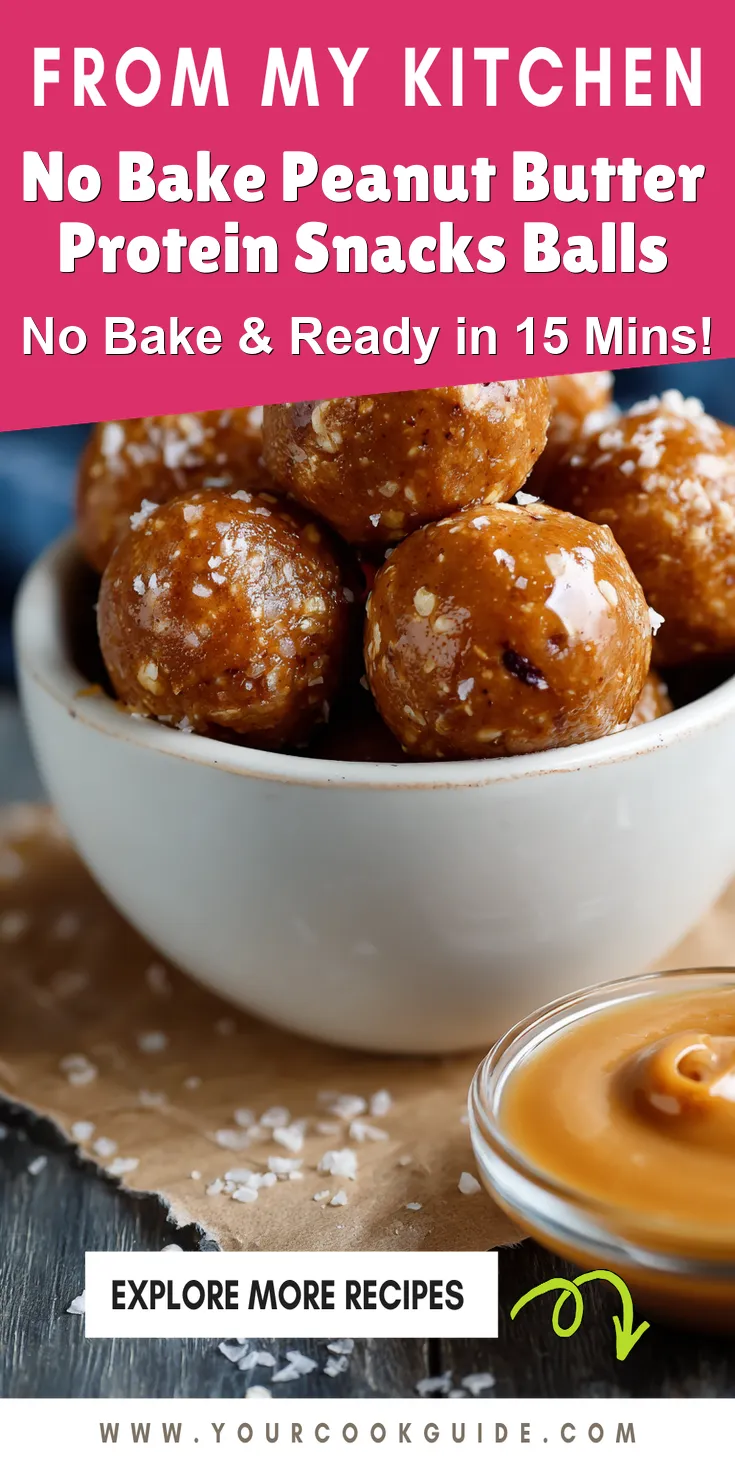 No Bake Peanut Butter Protein Snacks Balls served warm with cozy spices