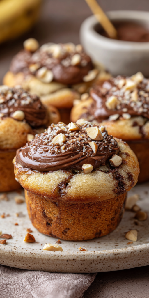 Nutella Stuffed Banana Muffins Recipe