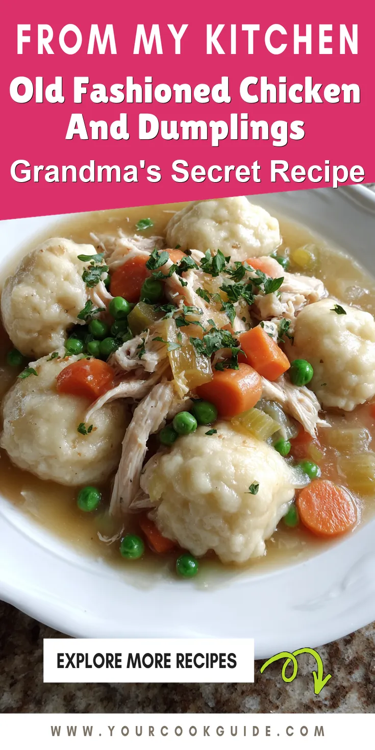 Old Fashioned Chicken And Dumplings served warm with cozy spices