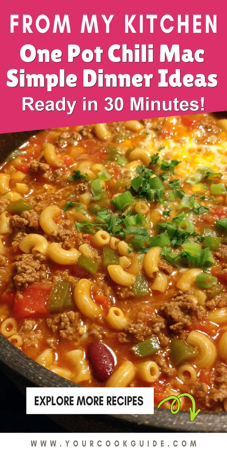 One Pot Chili Mac Simple Dinner Ideas served warm with cozy spices