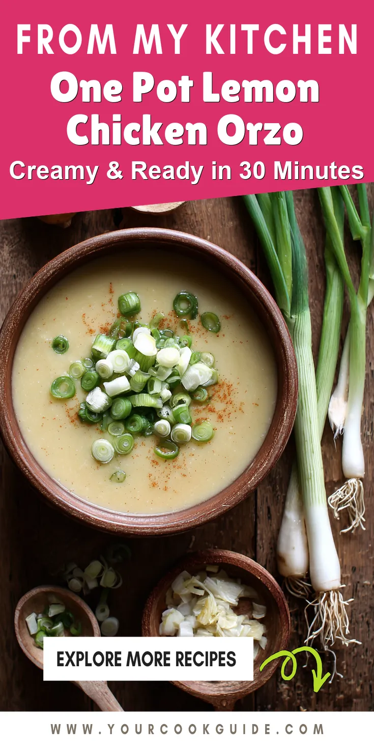 One Pot Lemon Chicken Orzo served warm with cozy spices