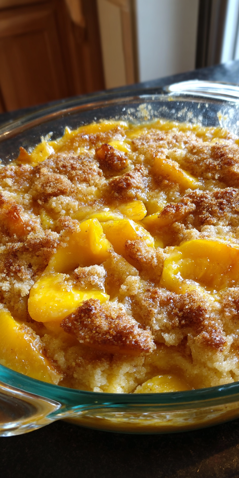 Peach Cobbler Dump Cake Dessert Recipe