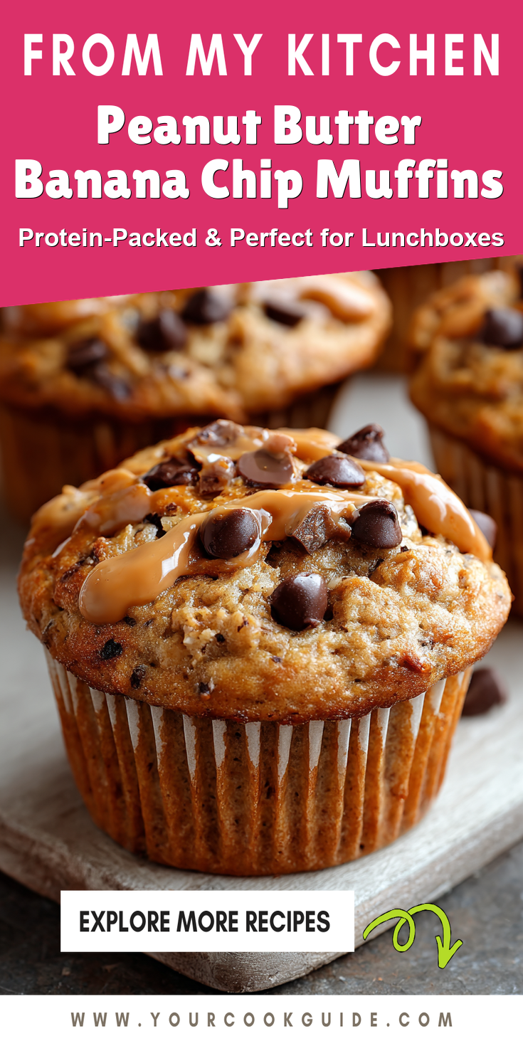 Peanut Butter Banana Chip Muffins served warm with cozy spices