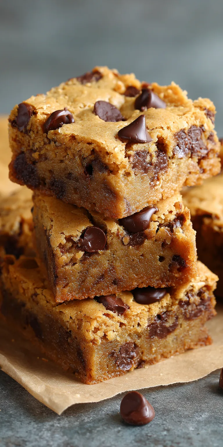 Peanut Butter Chocolate Chip Blondie Dessert served warm with cozy spices
