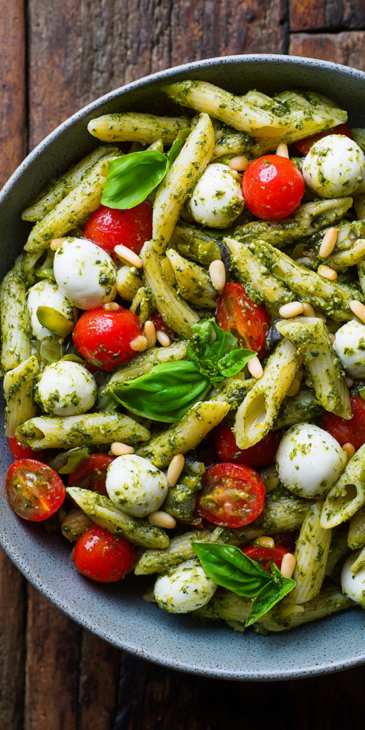 Pesto Mozzarella Easy Pasta Salad Recipe