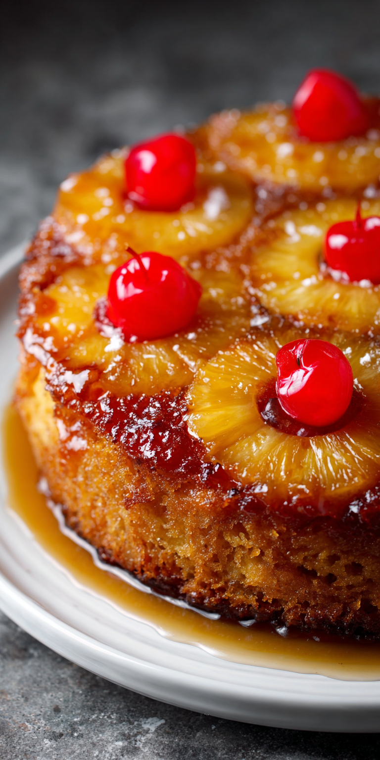 Pineapple Upside Down Cake Classic served warm with cozy spices