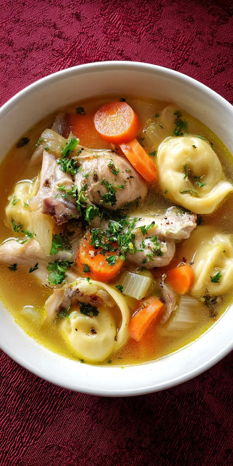 Rolled Dumplings Chicken Soup served warm with cozy spices