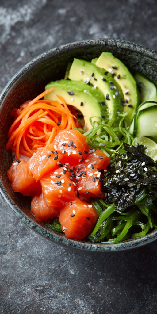 Salmon Avocado Poke Lunch Bowl Recipe
