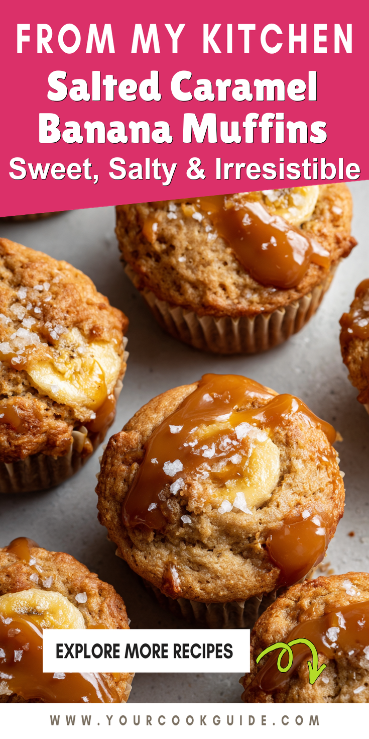 Salted Caramel Banana Muffins served warm with cozy spices