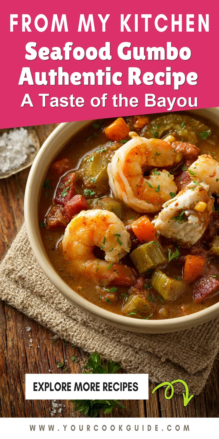 Seafood Gumbo Authentic Recipe served warm with cozy spices