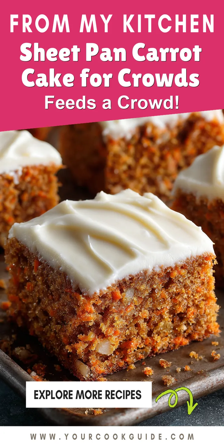 Sheet Pan Carrot Cake for Crowds served warm with cozy spices