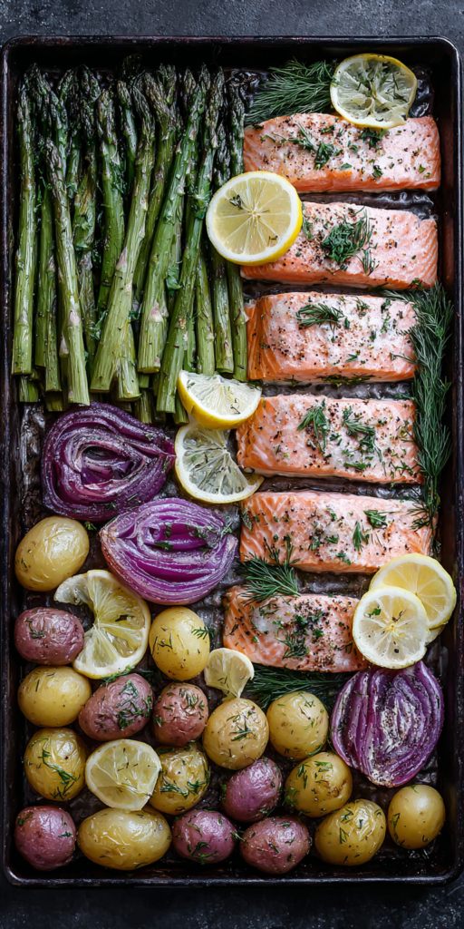 Sheet Pan Lemon Herb Roasted Salmon Recipe