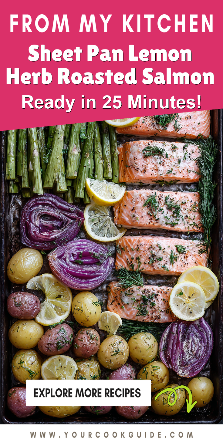 Sheet Pan Lemon Herb Roasted Salmon served warm with cozy spices