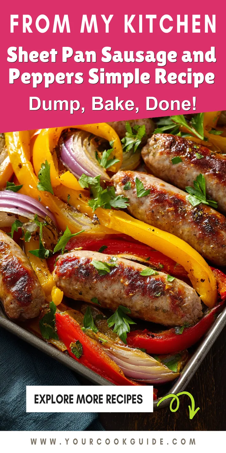 Sheet Pan Sausage and Peppers Simple Recipe served warm with cozy spices