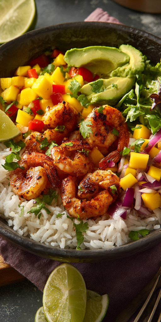 Shrimp and Mango Summer Healthy Bowls Recipe