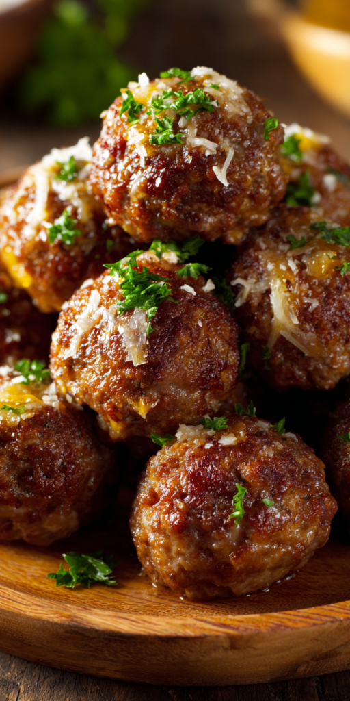 Slow Cooker French Onion Meatballs served warm with cozy spices