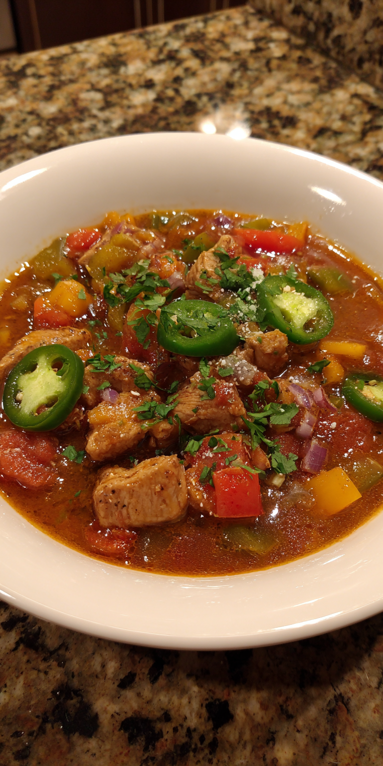 Slow Cooker Jalapeno Chicken Chili served warm with cozy spices