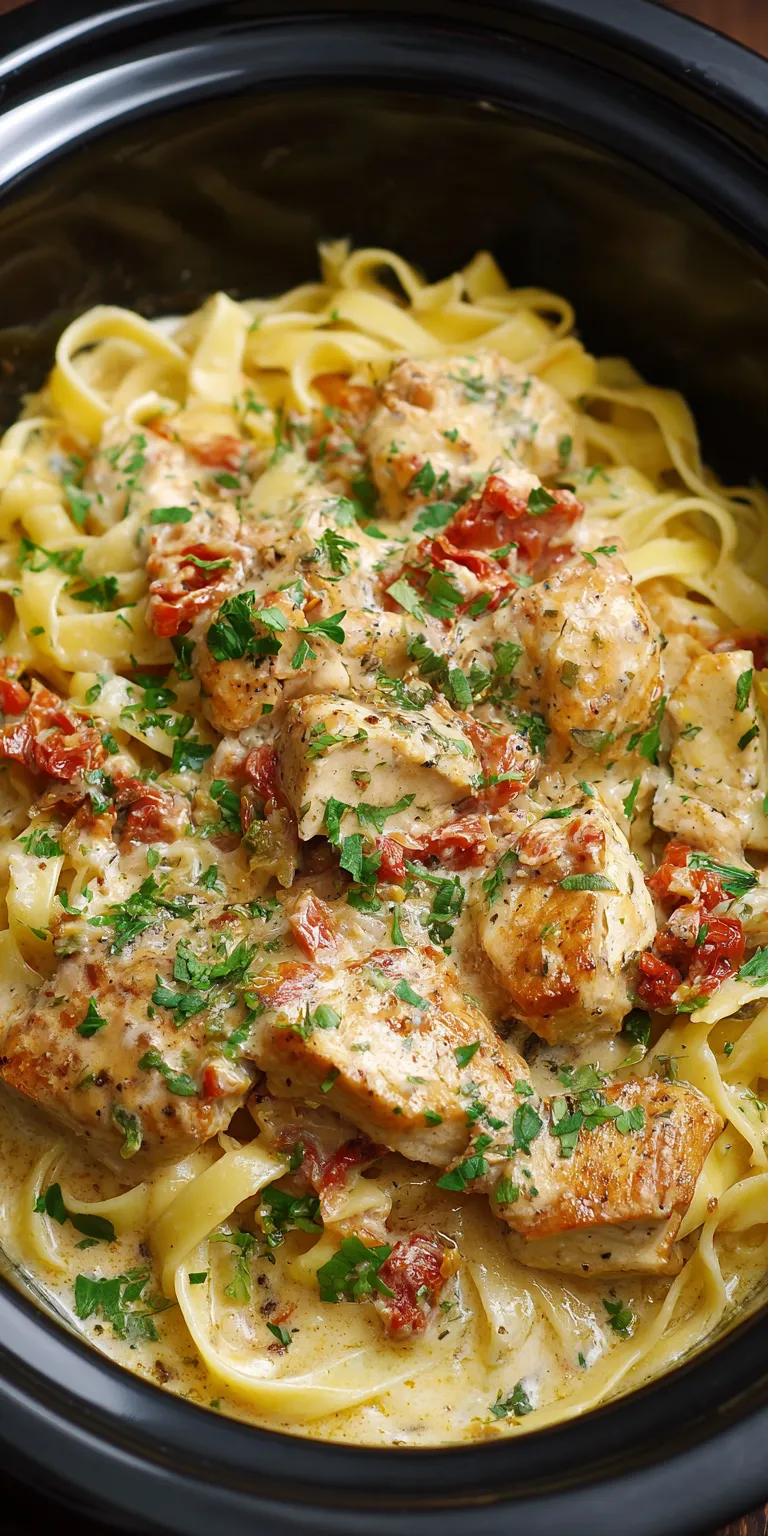 Slow Cooker Olive Garden Chicken Pasta served warm with cozy spices