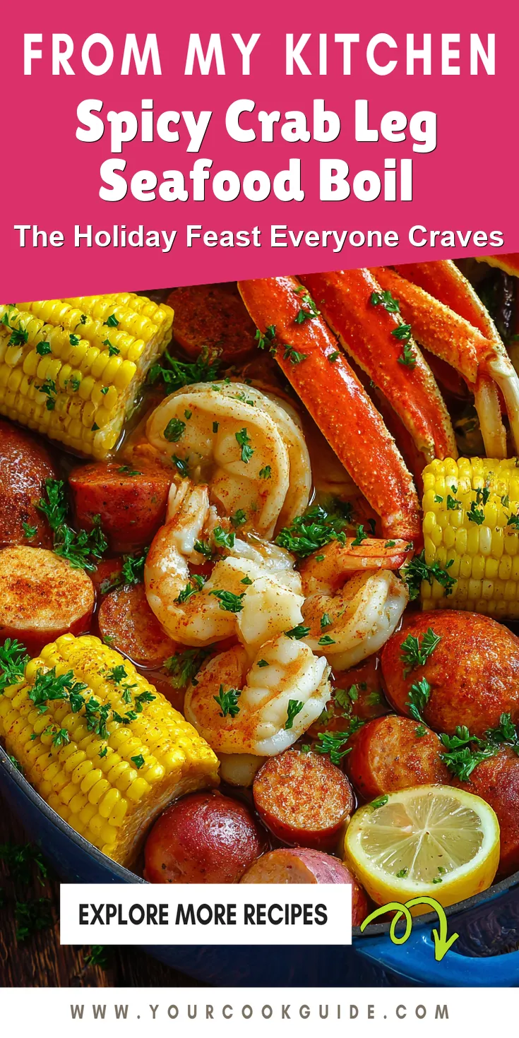Spicy Crab Leg Seafood Boil served on a plate