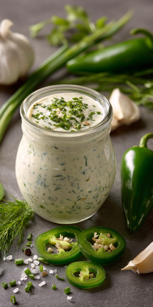 Spicy Jalapeno Ranch Dressing served warm with cozy spices