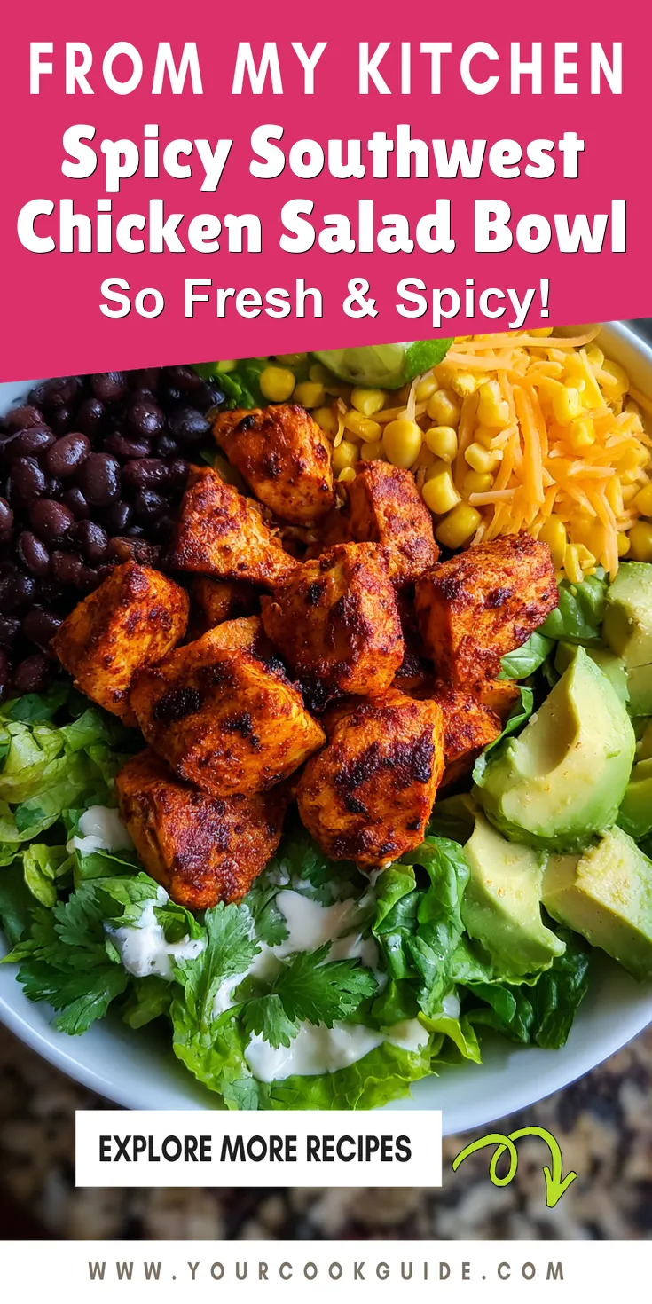 Spicy Southwest Chicken Salad Bowl served warm with cozy spices