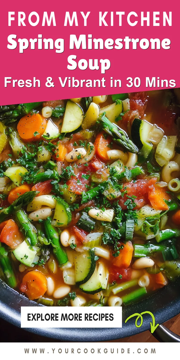 Spring Minestrone Soup served warm with cozy spices
