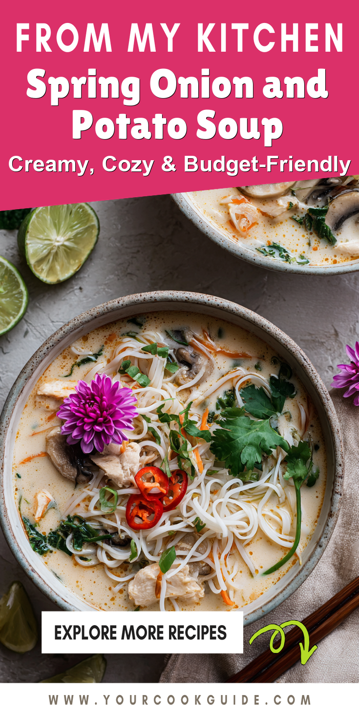 Spring Onion and Potato Soup served warm with cozy spices