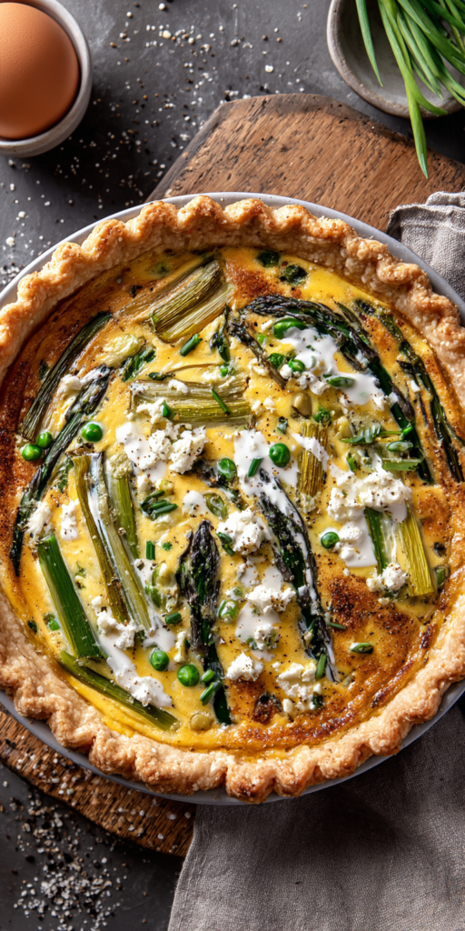Spring Vegetable Quiche with Goat Cheese Recipe