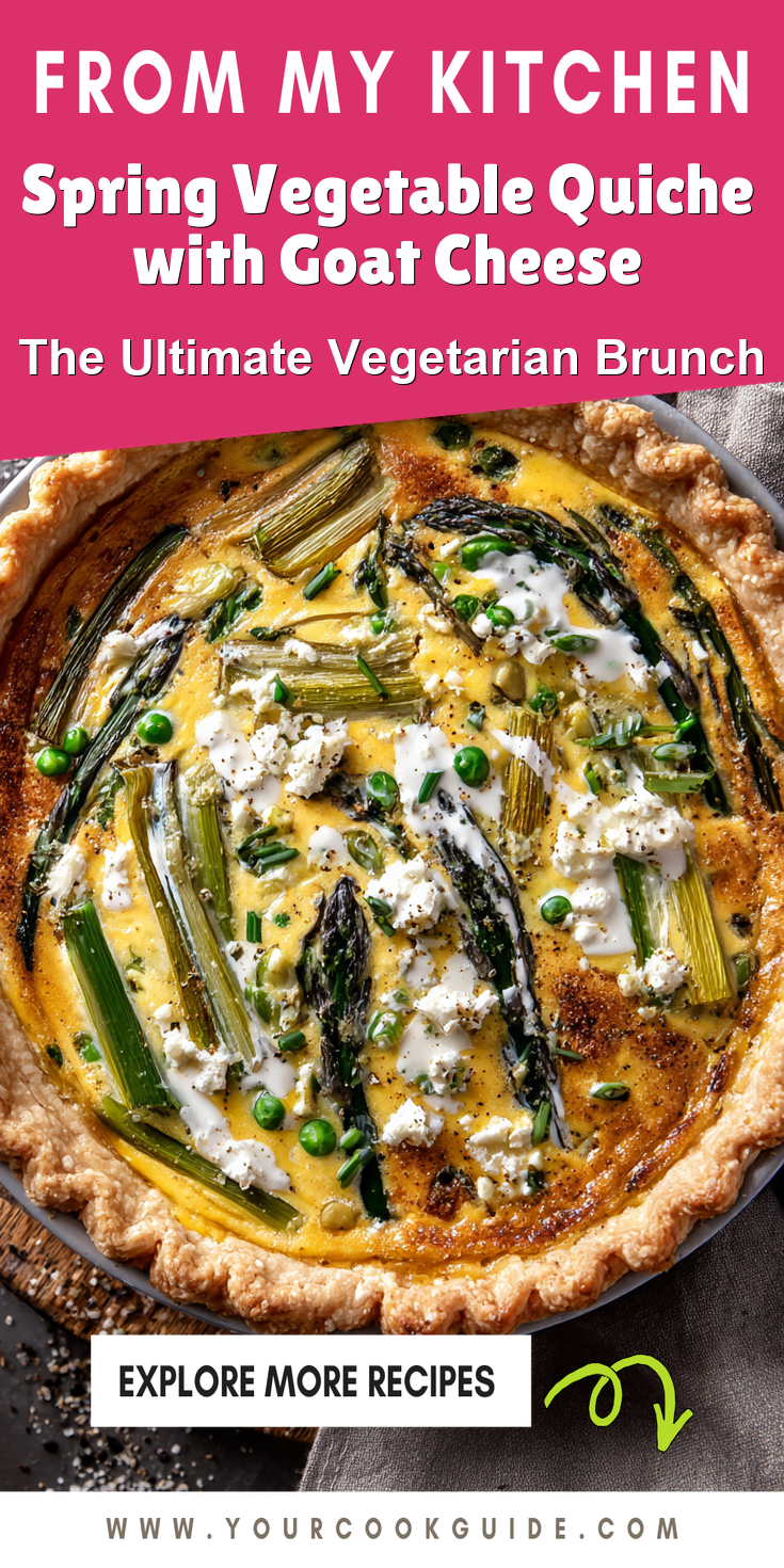 Spring Vegetable Quiche with Goat Cheese served warm with cozy spices