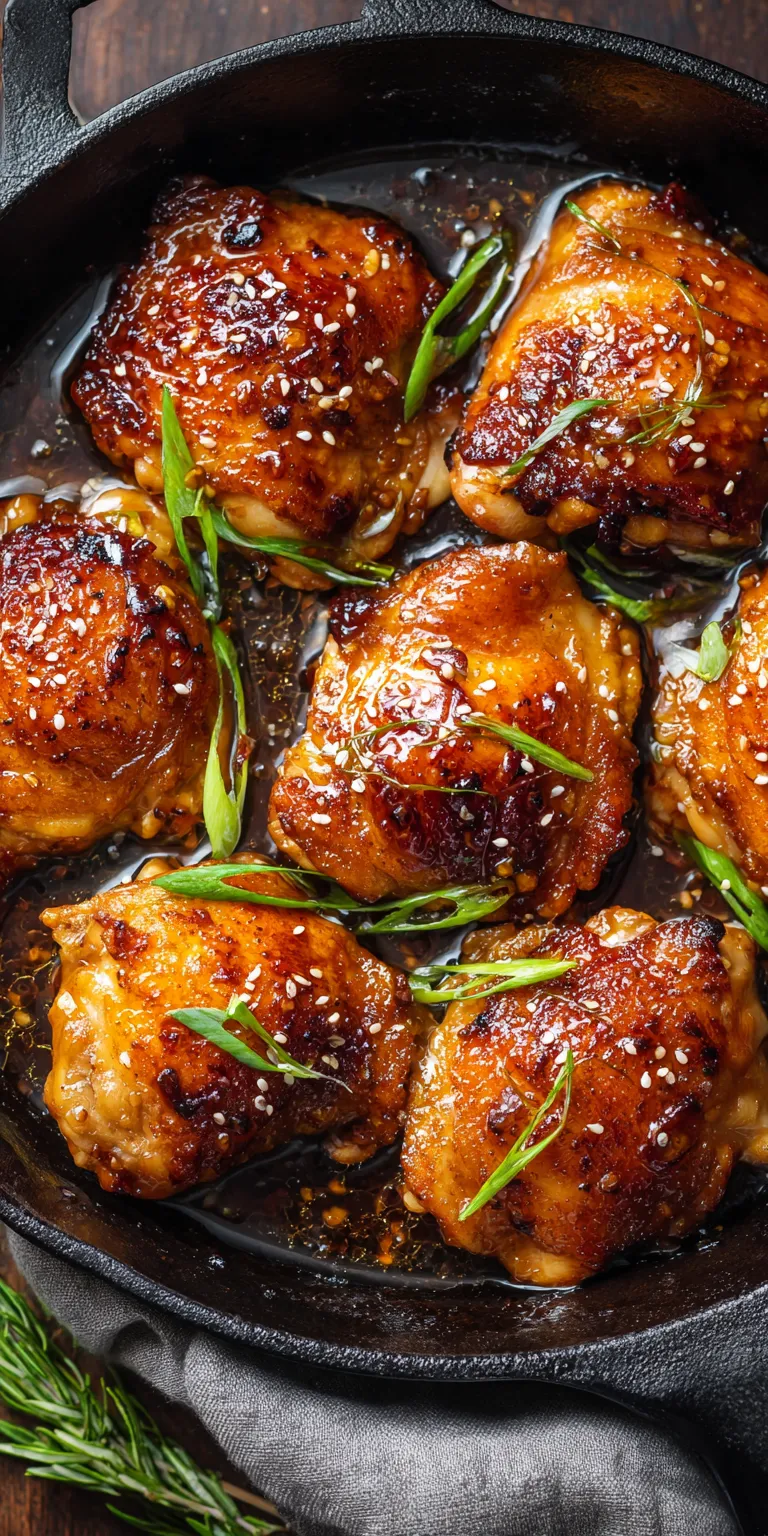 Sticky Honey Garlic Chicken Thighs served warm with cozy spices