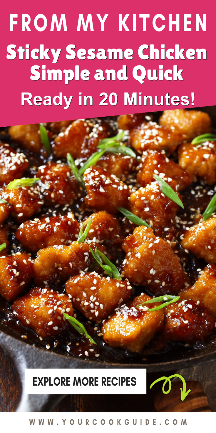 Sticky Sesame Chicken Simple and Quick served warm with gentle spices and a cozy aroma