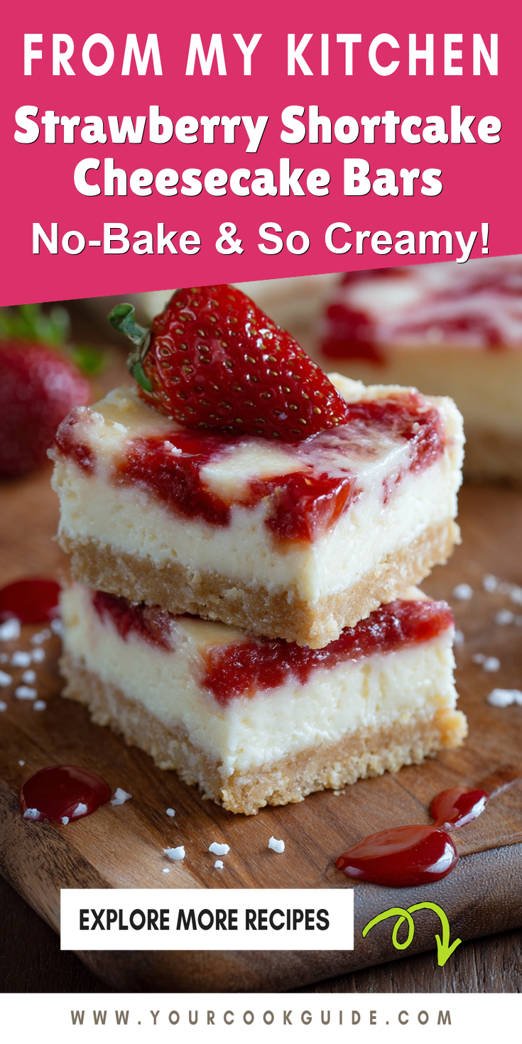 Strawberry Shortcake Cheesecake Bars served warm with cozy spices