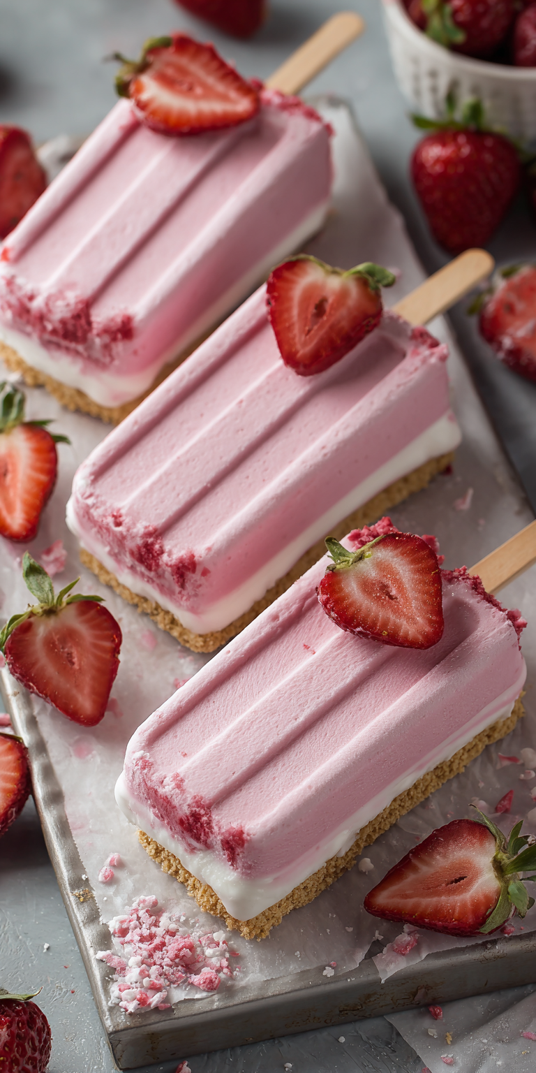 Strawberry Shortcake Ice Cream Bars served warm with cozy spices