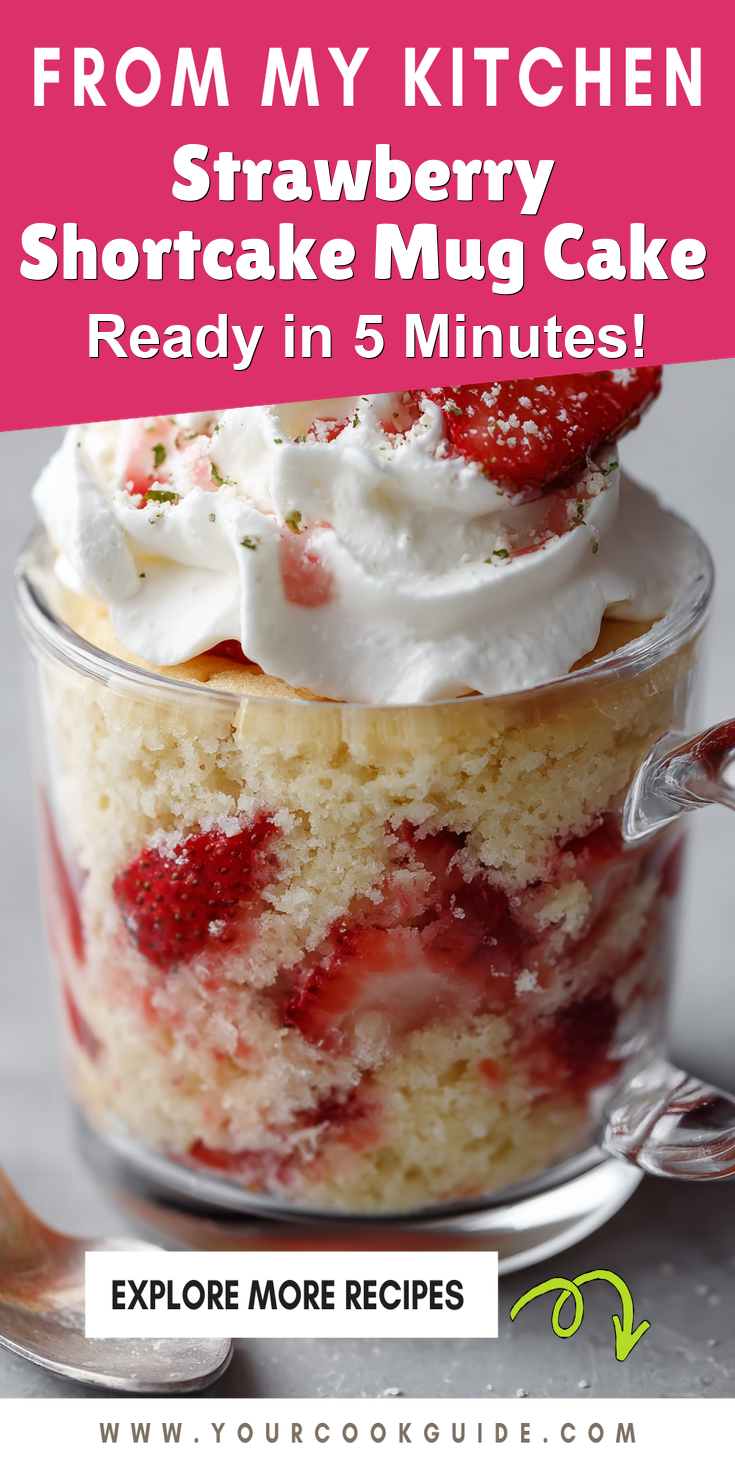 Strawberry Shortcake Mug Cake served warm with cozy spices
