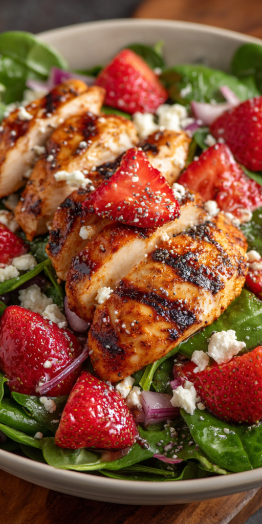 Strawberry Spinach Salad with Grilled Chicken Recipe